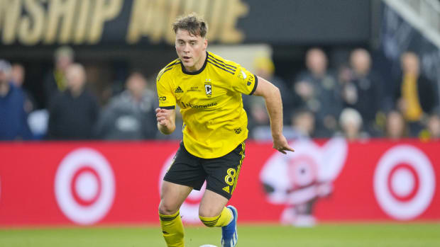 Morris dribbles the ball during the Crew's 2-1 win over Los Angeles FC in the MLS Cup on Dec. 9, 2023.